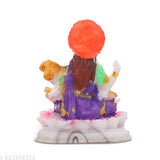 Multicolor small resin Saraswati idol, decorative spiritual showpiece for puja room or mandir, symbolizing learning, wisdom, creativity, wealth, and prosperity (India origin)