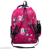Polyester net, waterproof Casual Pink bag for women's school & college use. Durable laptop backpack with padded compartments and shoulder straps