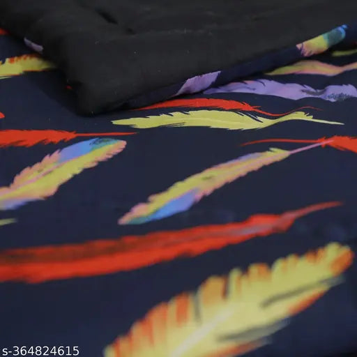 Taj overseas blue patta printed polyester baby quilt for single beds, machine washable, ideal for mild winter or AC use, durable fleece layer for added warmth Main image