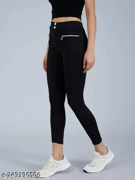 Modern lycra jegging for women - classy fit, solid net fabric, India origin