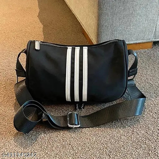 Black, waterproof outdoor waist bag for hiking, cycling, and casual travel