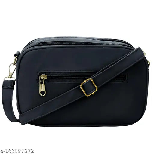A black sling bag with shoulder strap