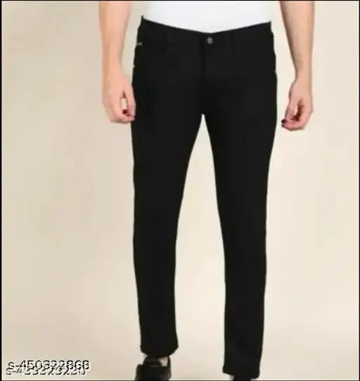 Solid denim men's stretch jeans from Shri Radhe Enterprises - versatile, durable, Indian-made