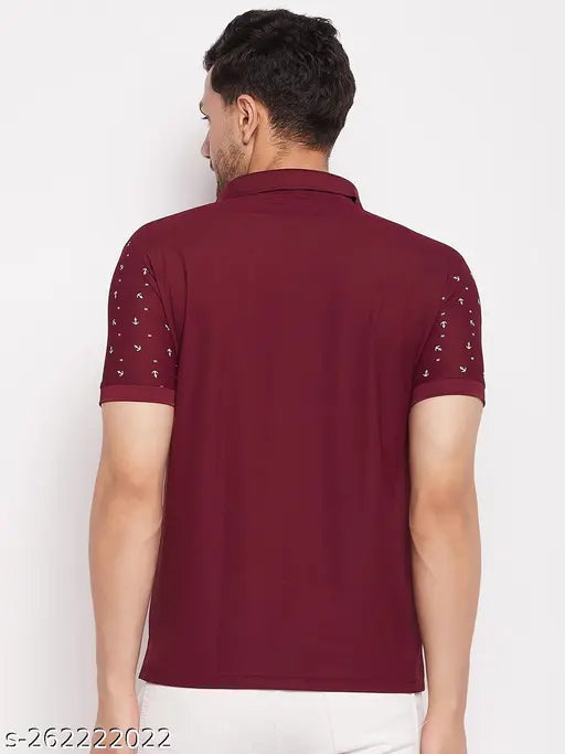 Multi-colored cotton men's polo T-shirts (pack of 2), short sleeves, printed pattern on chest area, sizes M, L, XL, XXL