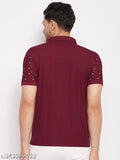 Multi-colored cotton men's polo T-shirts (pack of 2), short sleeves, printed pattern on chest area, sizes M, L, XL, XXL