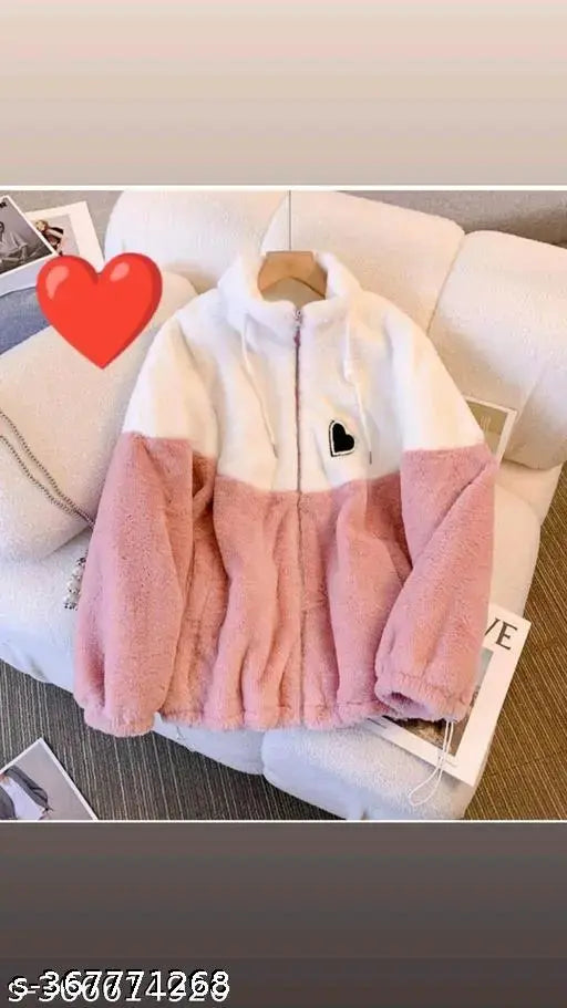 Classic wool jacket, colorblocked design, long sleeves on model (M size)