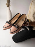 Synthetic peach ballerinas for women, slip-on style in sizes IND-3 to IND-8. India origin