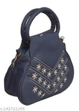 Attractive blue mini sling bag for girls kids with multiple gold zippers