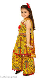 Cotton blend kids girls sleeveless top pant set with embellished pattern, charms 0-3 months Indian origin
