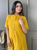 Cotton-linen, short-sleeve woman kurtis set with matching pants for couples, solid pattern, XL and XXL sizes available, made in India