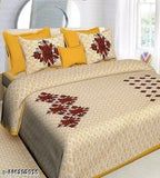Trendy cotton printed bedsheet & 2 pillow covers, ethnic motifs, superfine quality for summer, ideal for adult use, origin India