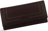 Brown leather wallet with multiple card slots, zip closure