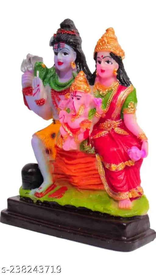 Multicolor polyresin Bholenath Shiva statue, Hindu god figurine for pooja and decorative showpiece - 12 cm tall