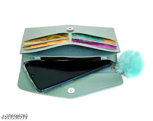 Ladies clutch wallet with multiple slots and a zip closure