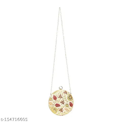 Designer clutch for women - digital floral print with metal frame - fits all occasions