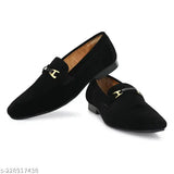 Black velvet slip-on loafers for men and boys, stylish and comfortable casual shoes