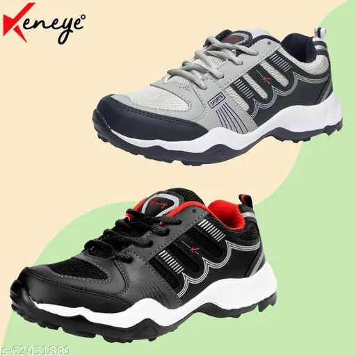 Men's casual sneakers, black and gray, comfortable design, perfect for running and everyday wear, ideal for stylish party attire