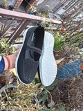Stylish synthetic boat shoes for women and girls, striped bellies design, closed back, comfortable cushioned layers. Unique, trendy, and comfortable footwear for pretty feet
