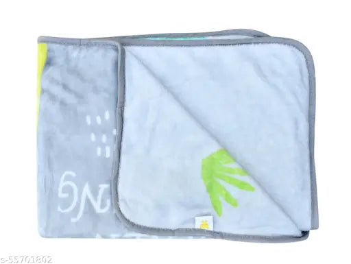Grey single-layer woollen mink blanket, extra soft and super comfortable for newborn babies, kids, and toddlers (100x140cm)