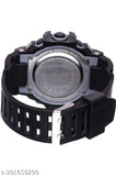 Digital shock-resistant kids' watch with LED display and black strap