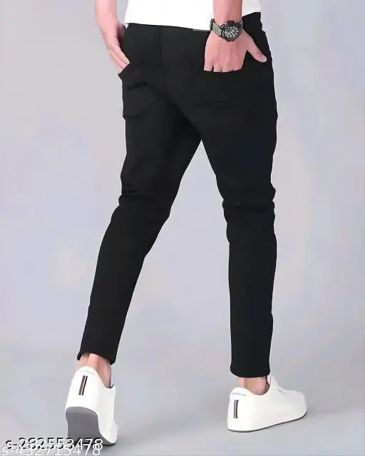 Men's black denim jeans under 500, dyed/washed denim for casual wear
