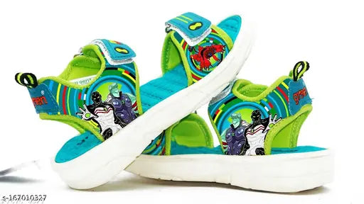 Limited edition colorful sandals with cartoonish parrots, suitable for kids from 1-13 years old. Featuring bright sea green and parrot green colors with a comfortable design