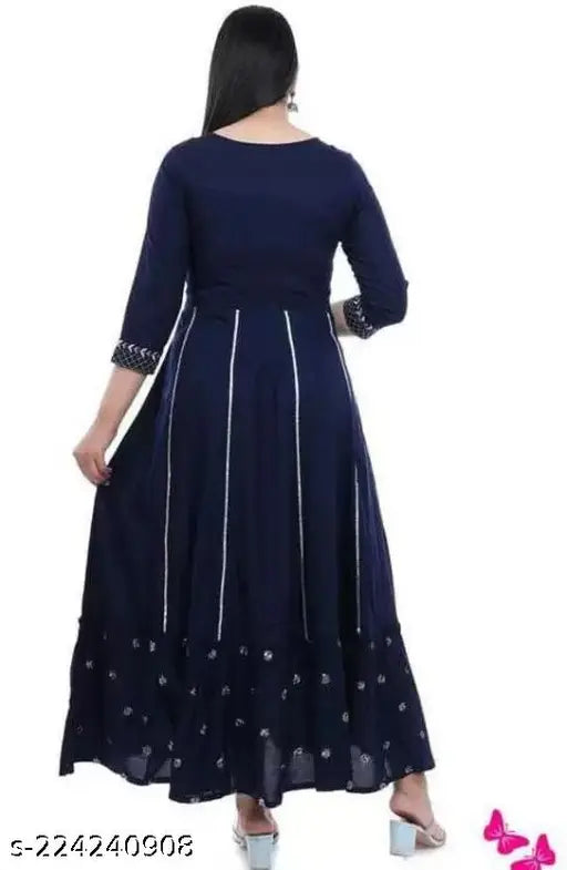 Rayon anarkali kurta with embroidery