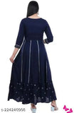 Rayon anarkali kurta with embroidery