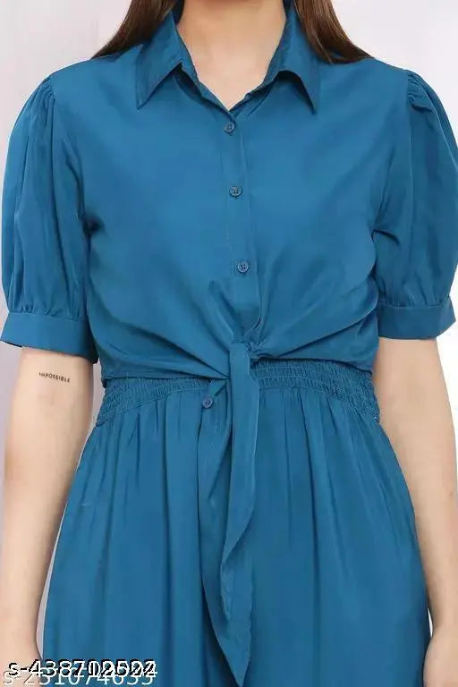 Women's solid 2-piece dress with stylish shrug, poly crepe sleeveless, Indian origin, versatile party wear