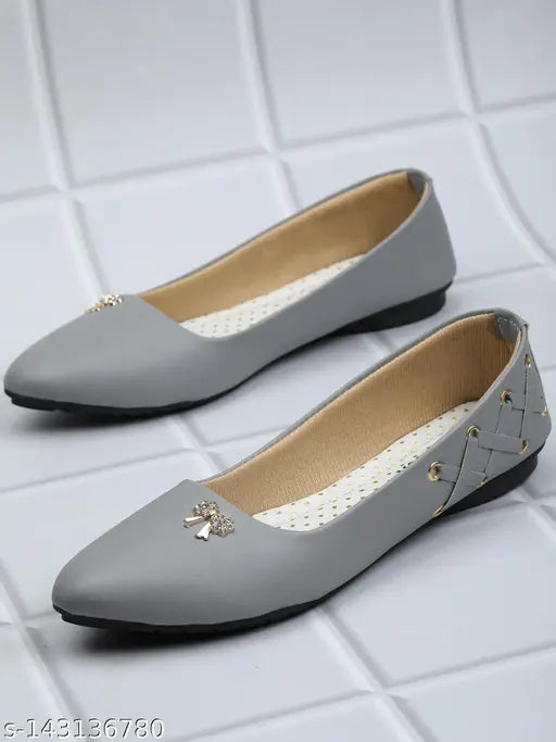 Embellished synthetic moonwalk women's bellies slip-on ballet sandals, beachwear for women