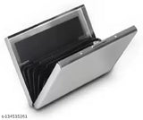Black metal, 5-compartment RFID-blocking wallet with classic design, suitable for men and women