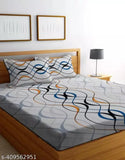 King size cotton, superfine elastic fitted bedsheet with 2 pillow covers for up to 6 inches mattress - ideal for summer, adult use - abstract pattern