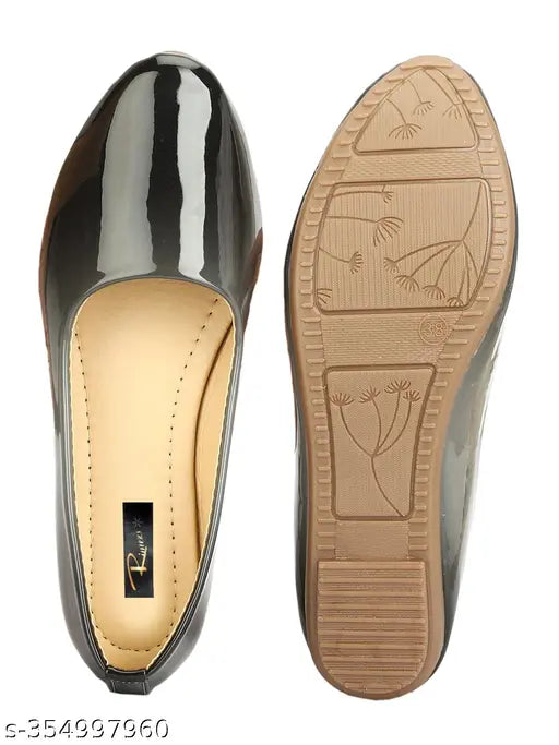 PU slip-on solid ballerina flats by Gillkart, flat bellies for stylish Indian sizes 4 and 5
