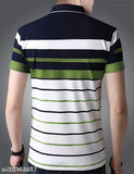 Cotton blend eye-catching printed polo t-shirt for men, anti-odor feature, finest fabric, S size (37in chest, 26.5in length). Made in India