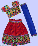 Embroidered Badhani Print Chaniya Choli in Yellow, 23-year tradition from India (2-3 years size, short sleeves, cotton)
