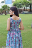 Rayon sleeveless printed combo dress 'SIMMI', vibrant Indian style fashion for women