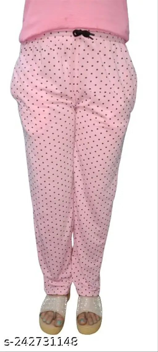 Pink printed cotton pyjamas for women or girls