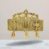 Gold Shankh Chakra Namah Vastu wall hanging (18x16x15cm), Tirupati design from India
