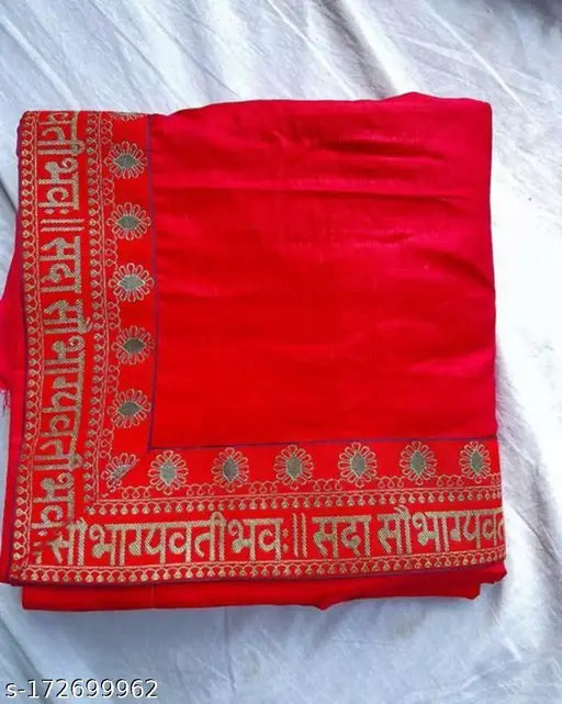 Vichitra Silk women's bridal sada saubhagyavati saree, traditional Indian blouse with free size, 5.5m length