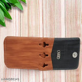 Brown faux leather two-fold wallet for men, perfect for storing cards and small items. Indian origin