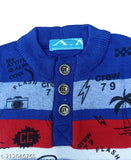 Woolen blue boys sweaters, self-design pattern, long sleeves, Indian branded material