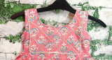 Fashionable cotton sharara kurti set for kids, printed anarkali top with checked pattern, festival wear without dupatta, sizes 3-4 years to 9-10 years, India origin