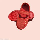 Red synthetic bellies, open back net, girls dance shoe - LifeO Beautiful, India