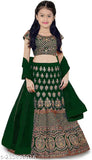 Taffeta Silk kids' party lehenga choli with embroidered design, ideal for festivals and Indian occasions