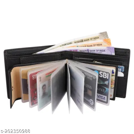 Tan faux leather men's RFID protected album zip wallet (2 compartments), slim for pocket comfort
