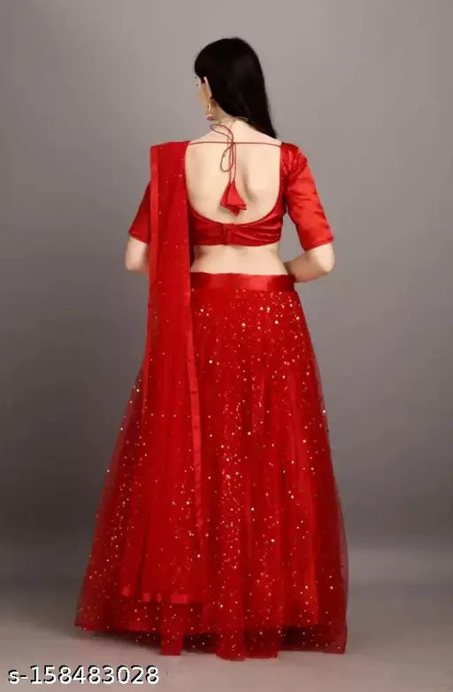 Indian satin choli and net dupatta set, batik print, festive wedding wear