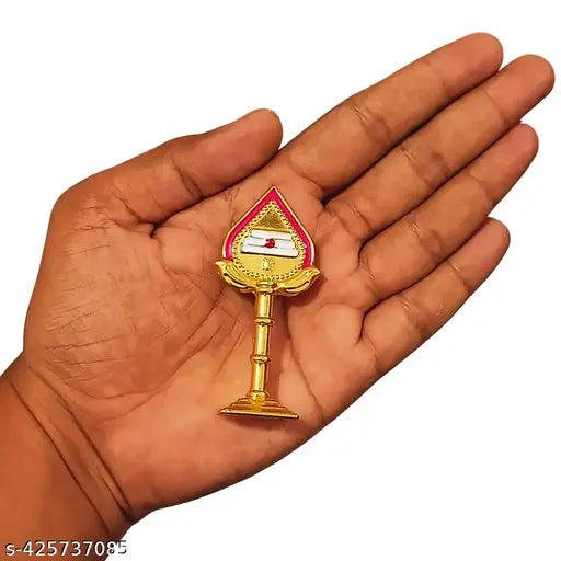 Golden Murugan vel metal religious idol for home decor, office or car dashboard, suitable for Pooja Room or return gifts