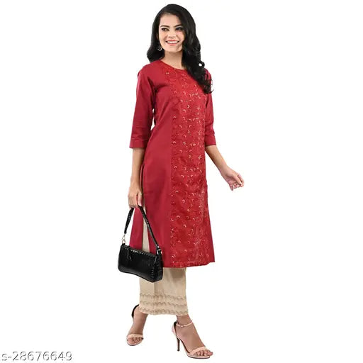 Red, cotton sling bag for women with a shoulder strap, fashionable and trendy