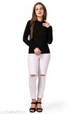 Women's black casual zip jacket, polycotton, long sleeves, solid color, perfect for multiple occasions, made in India