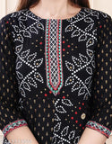 Rayon printed Anarkali Kurta, three-quarter sleeve women's fashion, India